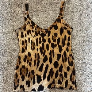 Dolce & Gabbana Leopard Print sweetheart Tank Top sz 38 (M) LIKE NEW!